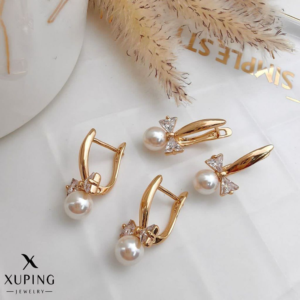 گوشواره مرواریدی پاپیونی ژوپینگ کد 2571 - خرید آنلاین از گالری آداس